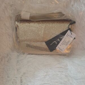 Nicole Miller Gold Cosmetic Bag Chic and Stylish